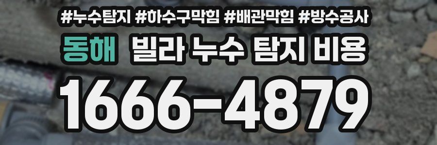 동해 빌라 누수 탐지 비용
