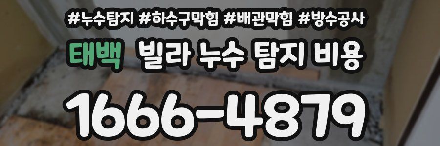 태백 빌라 누수 탐지 비용