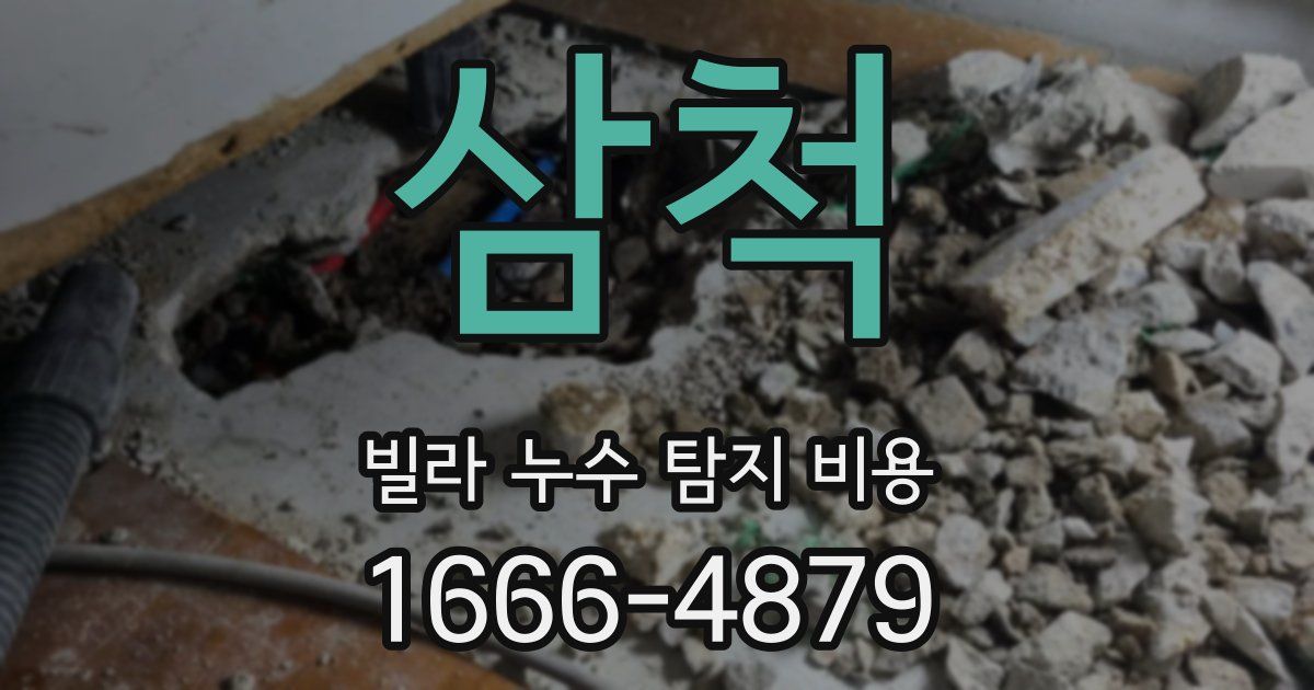 삼척 빌라 누수 탐지 비용