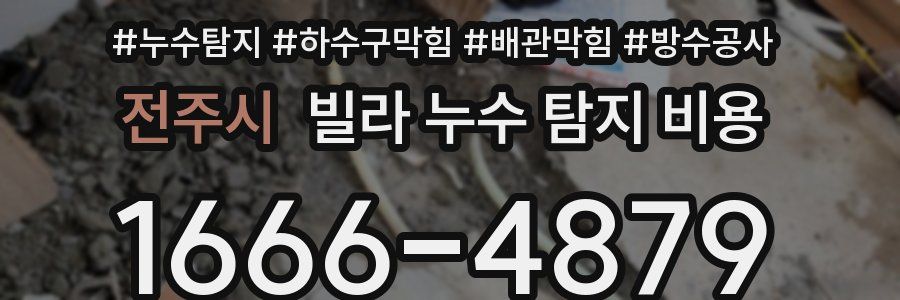 전주시 빌라 누수 탐지 비용