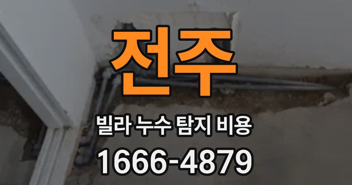 전주 빌라 누수 탐지 비용