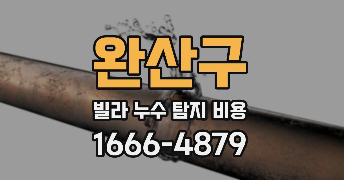 완산구 빌라 누수 탐지 비용