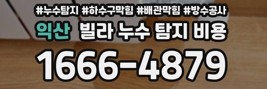 익산 빌라 누수 탐지 비용
