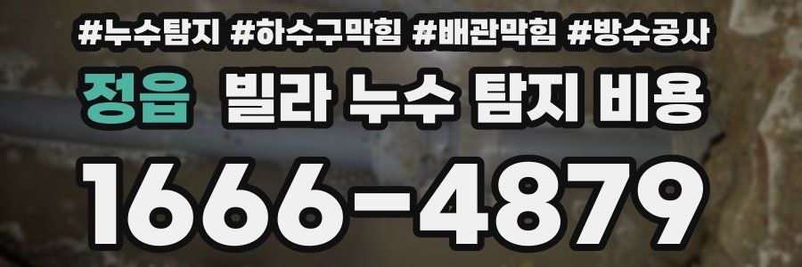 정읍 빌라 누수 탐지 비용