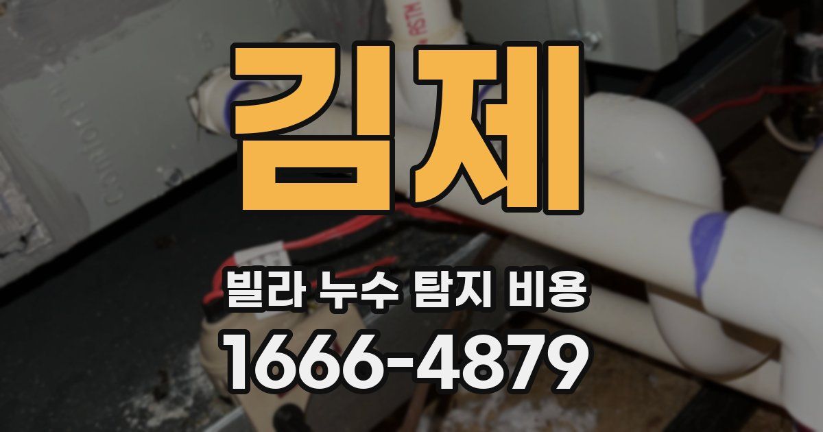 김제 빌라 누수 탐지 비용