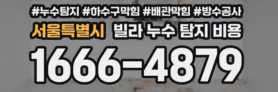 서울특별시 빌라 누수 탐지 비용