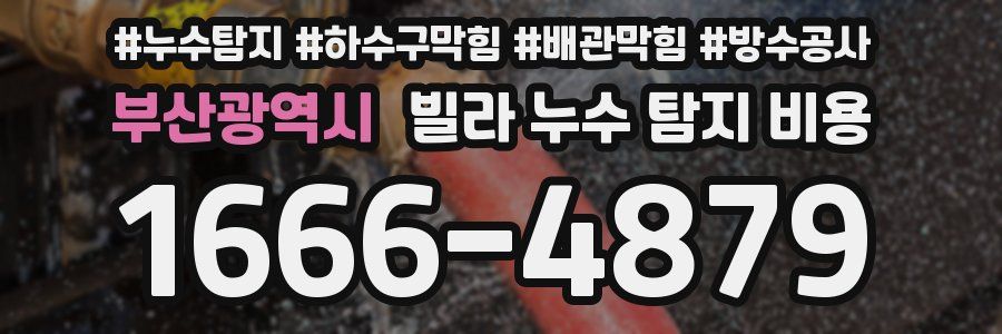 부산광역시 빌라 누수 탐지 비용