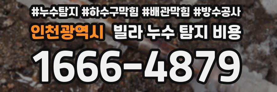 인천광역시 빌라 누수 탐지 비용