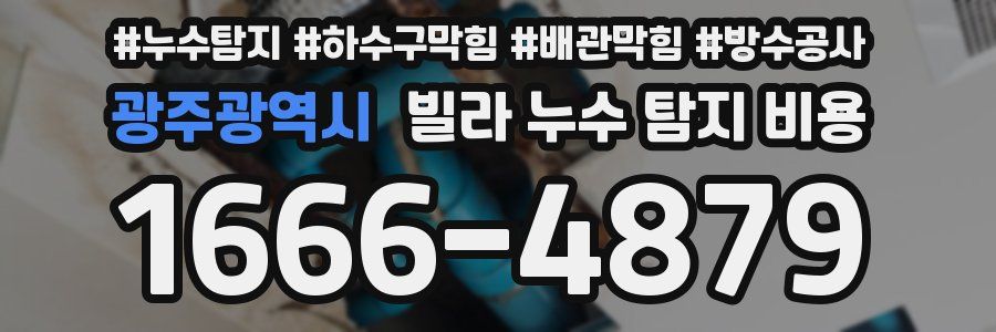 광주광역시 빌라 누수 탐지 비용