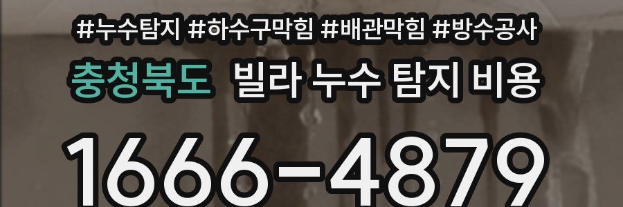충청북도 빌라 누수 탐지 비용