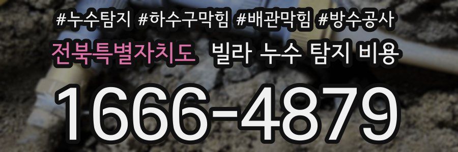 전북특별자치도 빌라 누수 탐지 비용