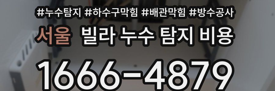 서울 빌라 누수 탐지 비용