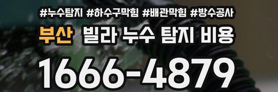 부산 빌라 누수 탐지 비용