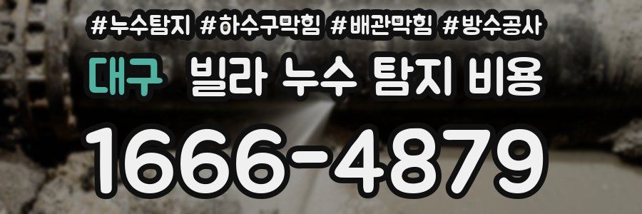 대구 빌라 누수 탐지 비용