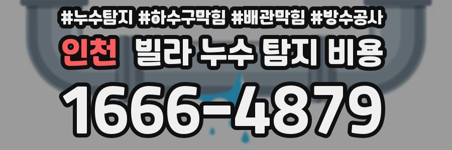 인천 빌라 누수 탐지 비용