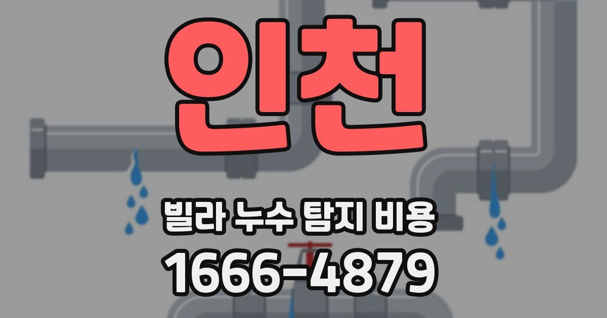 인천 빌라 누수 탐지 비용