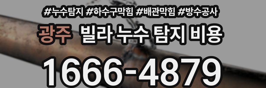 광주 빌라 누수 탐지 비용