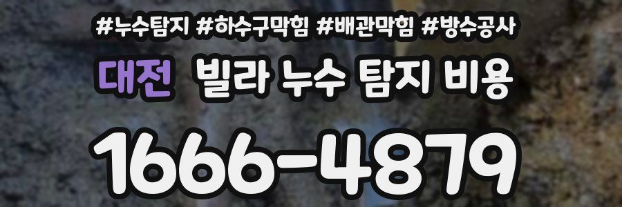 대전 빌라 누수 탐지 비용