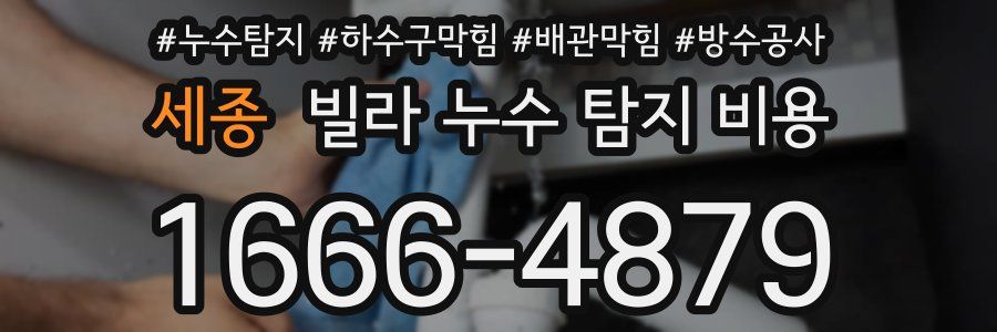 세종 빌라 누수 탐지 비용