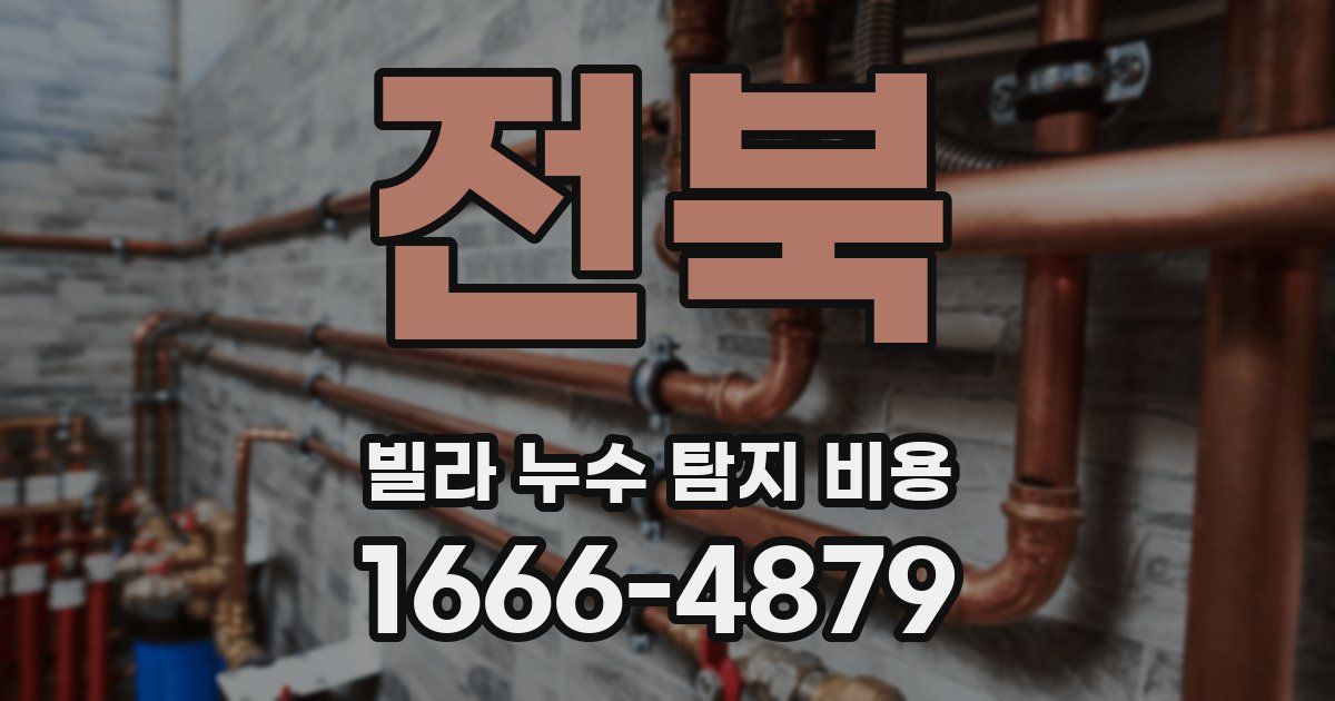 전북 빌라 누수 탐지 비용