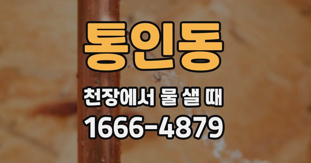 통인동 천장에서 물 샐 때