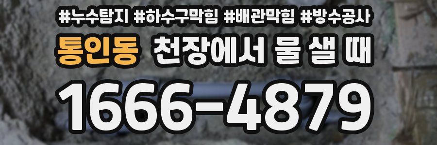 통인동 천장에서 물 샐 때