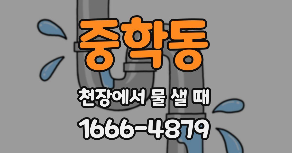 중학동 천장에서 물 샐 때