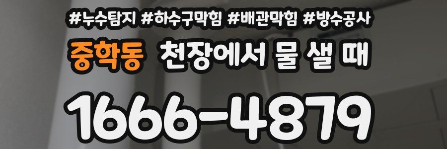 중학동 천장에서 물 샐 때