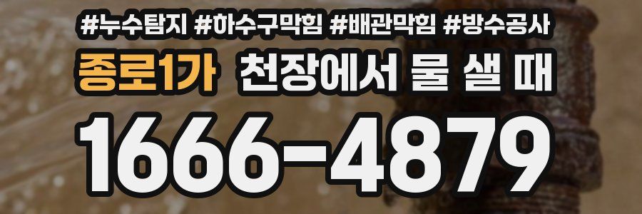 종로1가 천장에서 물 샐 때