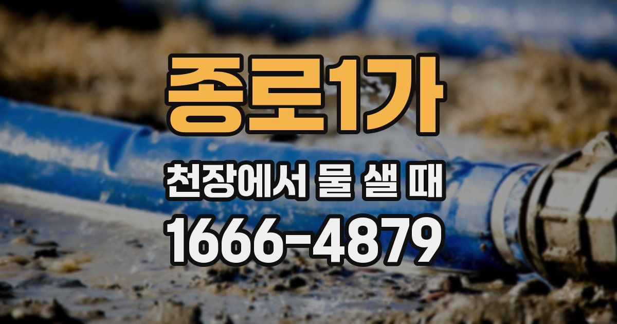 종로1가 천장에서 물 샐 때