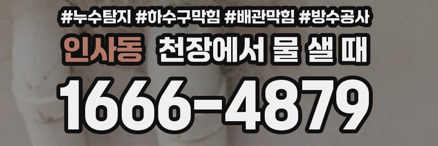 인사동 천장에서 물 샐 때