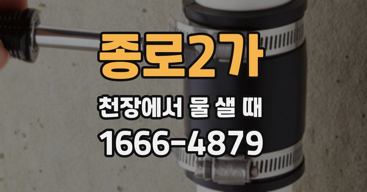 종로2가 천장에서 물 샐 때