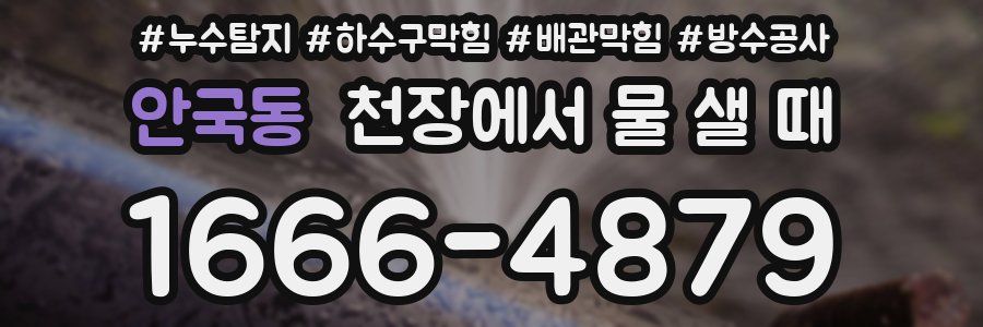 안국동 천장에서 물 샐 때