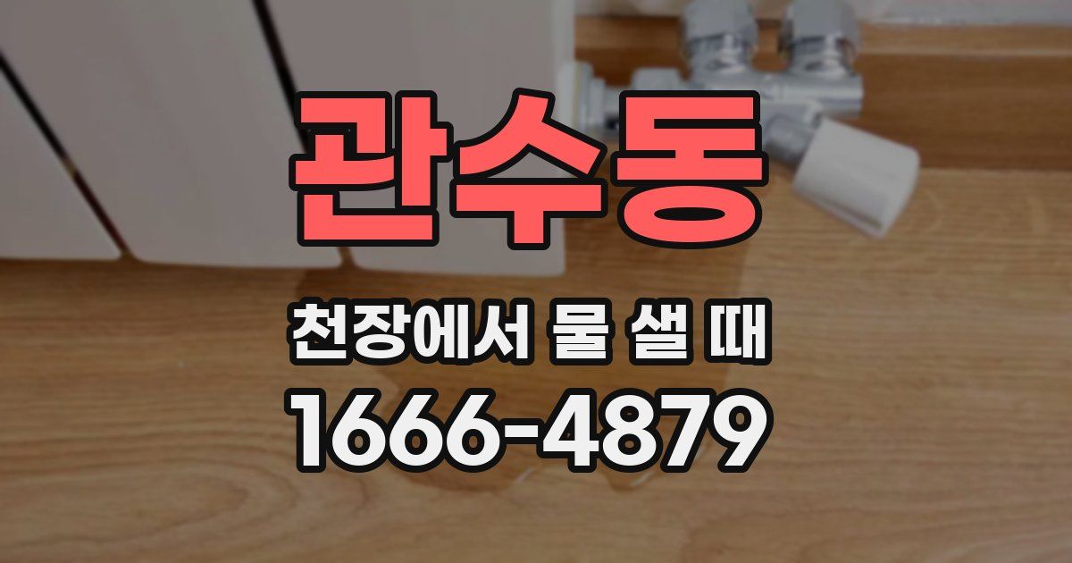 관수동 천장에서 물 샐 때