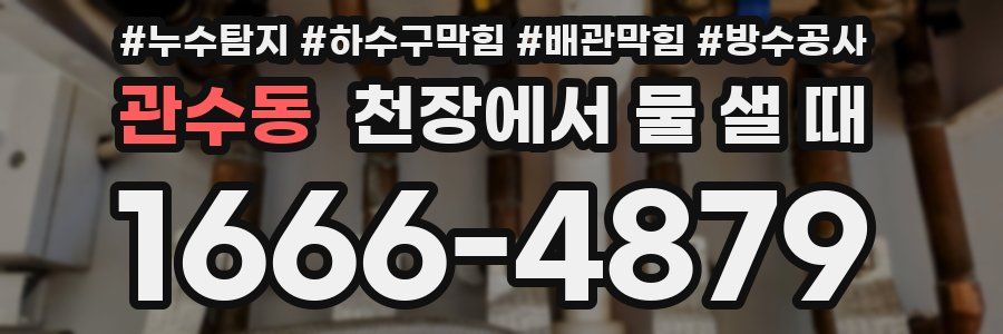 관수동 천장에서 물 샐 때