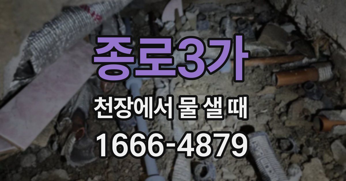 종로3가 천장에서 물 샐 때