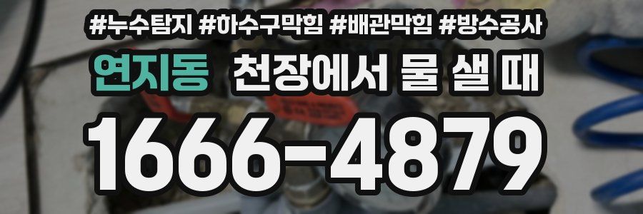 연지동 천장에서 물 샐 때