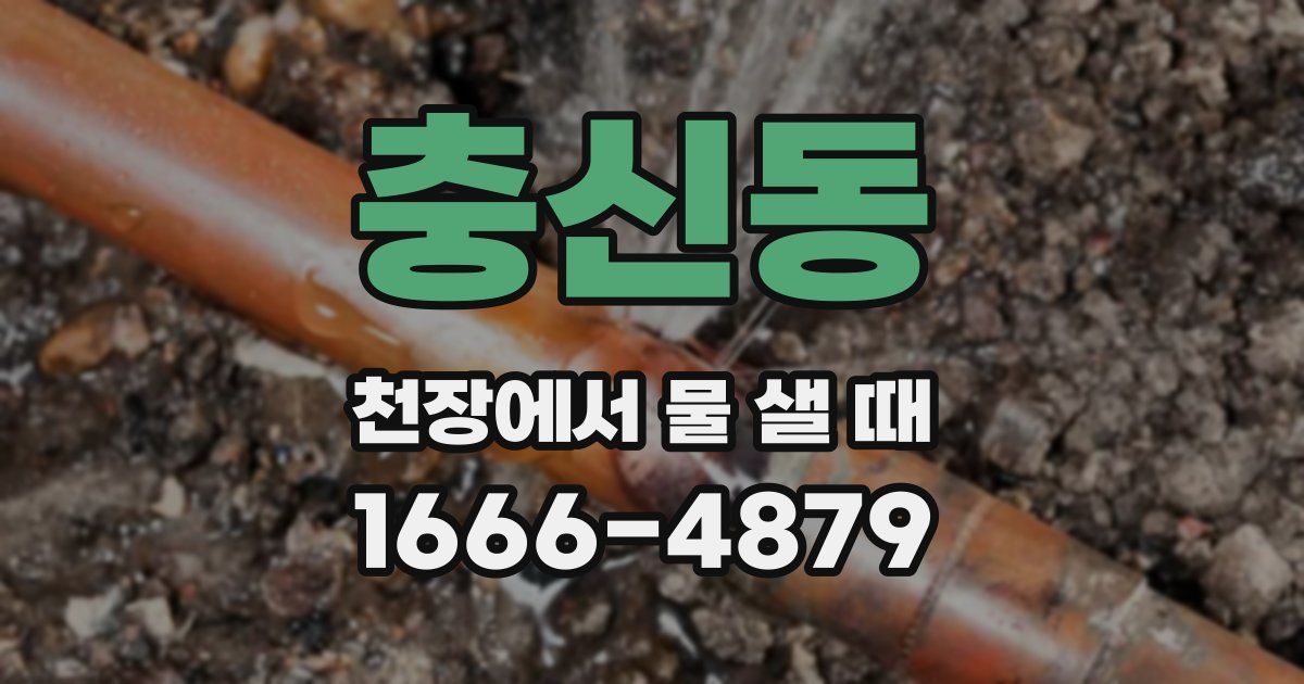 충신동 천장에서 물 샐 때