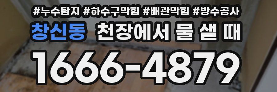 창신동 천장에서 물 샐 때