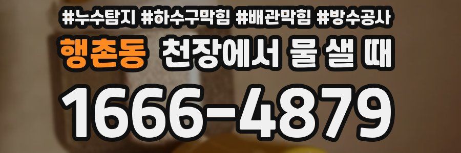 행촌동 천장에서 물 샐 때