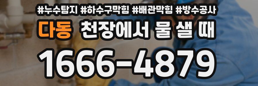 다동 천장에서 물 샐 때