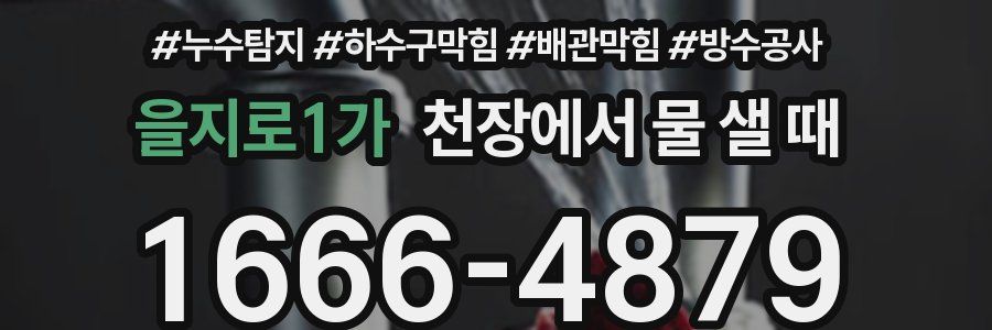 을지로1가 천장에서 물 샐 때