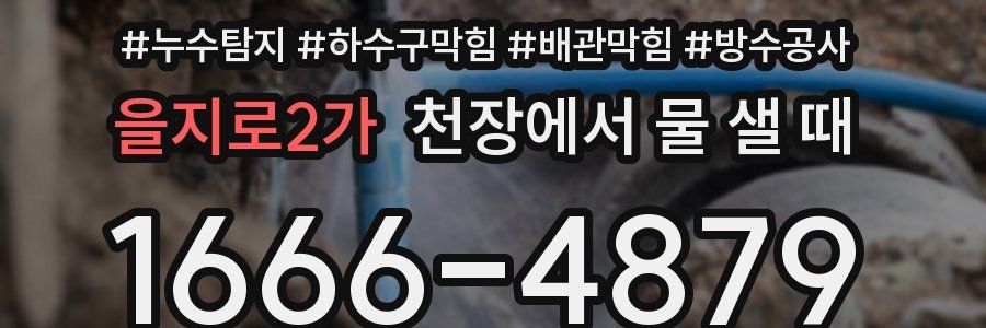 을지로2가 천장에서 물 샐 때