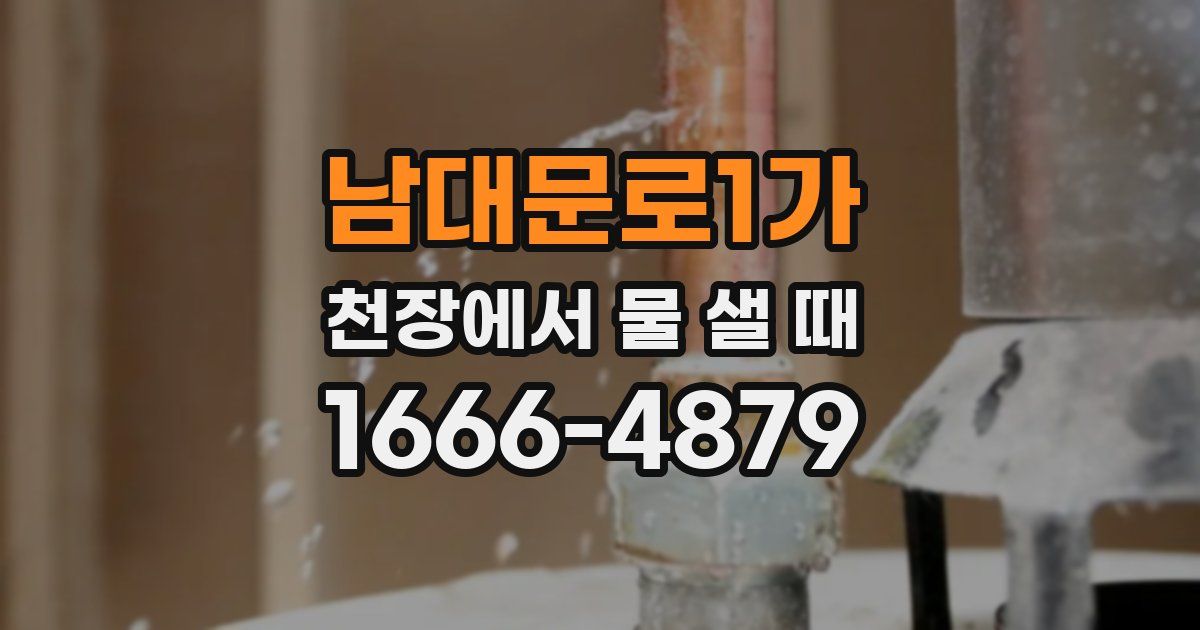 남대문로1가 천장에서 물 샐 때