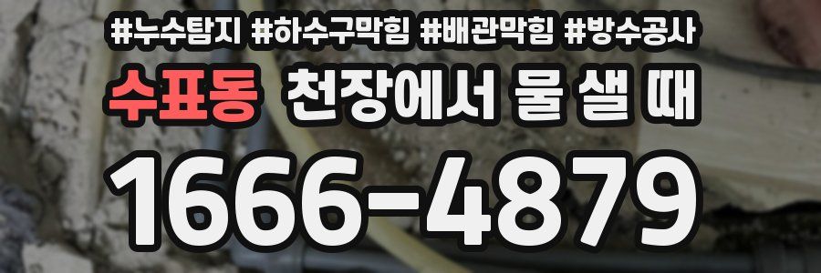 수표동 천장에서 물 샐 때