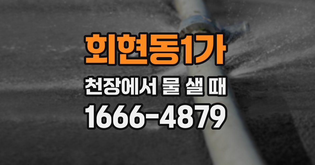 회현동1가 천장에서 물 샐 때