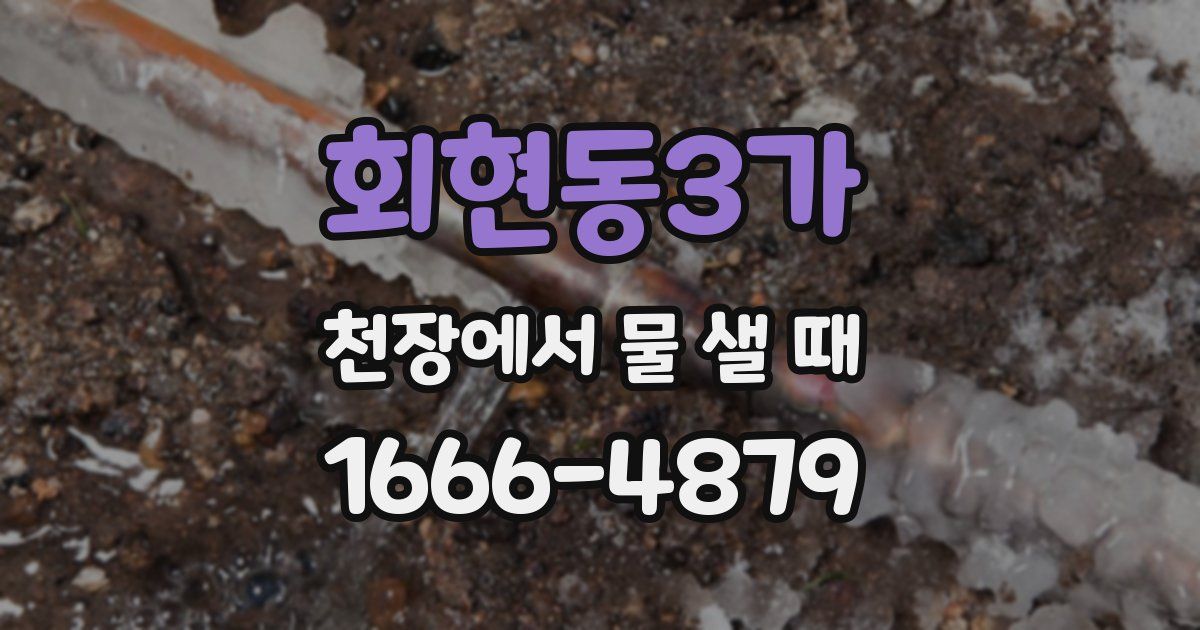회현동3가 천장에서 물 샐 때