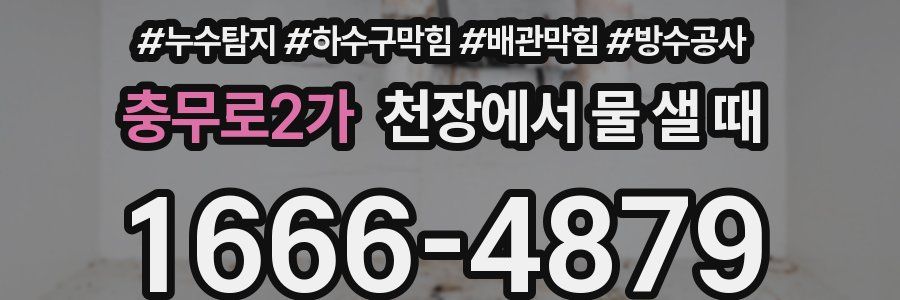 충무로2가 천장에서 물 샐 때