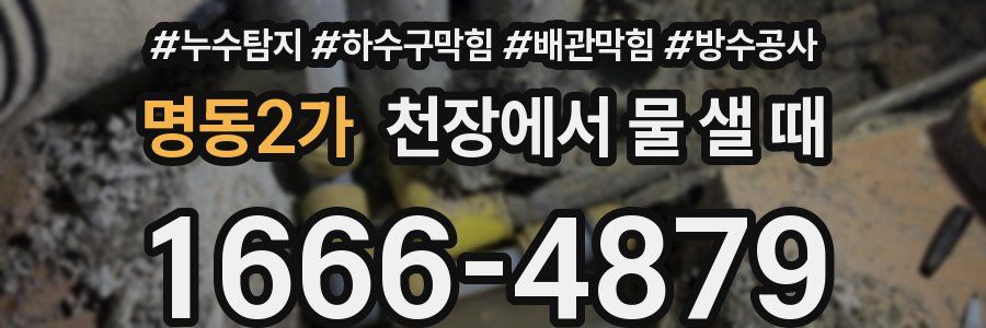명동2가 천장에서 물 샐 때