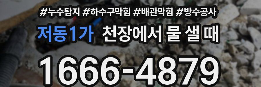 저동1가 천장에서 물 샐 때